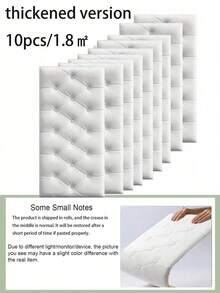3D Three-Dimensional Self-Adhesive XPE Foam Wallpaper, Waterproof And Moisture-Proof Imitation Leather Texture, Anti-Collision Soft Bag Self-Adhesive Wall Sticker At The Head Of The Bed, Which Can Be Reused And Cut, Suitable For Bedroom And Living Room Wall Decoration, Sound Insulation And Thickened Wall - Multicolor - View 14
