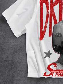 Manfinity ZONE917 OEM Digital Full Print Loose Cropped T-Shirt (High Quality) - Red and White - View 3