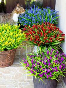 Conjunto de 12 Flores Artificiais de Lavanda, Plantas de Lavanda Simuladas, Lavanda Falsa, 37cm/14,57 Polegadas, para Decoração de Casamento, Decoração de Festa, Centros de Mesa, Decoração de Quarto e Sala de Estar, Decoração de Vaso, Decoração de Casa, Decoração de Dia dos Namorados, Decoração de Jardim, Decoração de Quintal, Decoração de Primavera, Decoração de Festas - Multicolorido - Ver 4