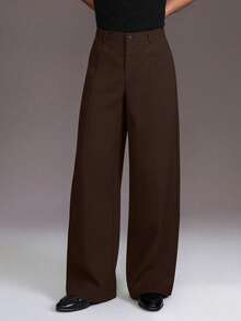 STYNVO Men's Solid Color Casual Loose Fit Pants - Coffee Brown - View 4