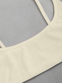 EgrlEra Women's Casual Versatile Backless Cropped Camisole Top - Apricot - View 3