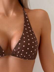 SHEIN Swim Basics Women's Two Pieces Polka Dot Print Bikini Set Set, Casual Holiday Style - Multicolor - View 3