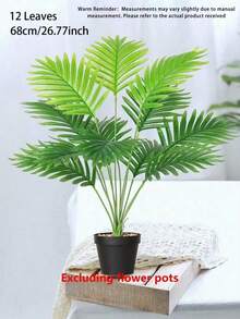 1 Pack Large Fake Plants Artificial Areca Palm Plant In Pot Plant Faux Tropical Plants Tall Table Palm Tree For Home Office Decoration Floor Decor - Green - View 6