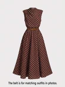 Firerie Kids Firerie Kids 优雅的卡其色纯色无袖连衣裙，适合通勤和返校季穿着。 - 棕色 - 查看 3