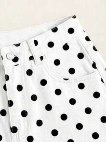 Summer Rolled-Up High-Waisted Denim Shorts - 米色 - 查看 3