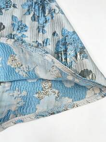 Celisse Elegant Women's Organza Jacquard Skirt - Blue - View 5
