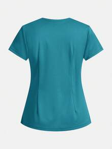 TaskEZ Solid Color Short Sleeve Scrub Scrub Top - Multicolor - View 10