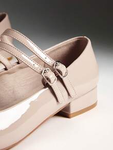 Solezae Women's Elegant French Patchwork Mary Jane Pumps Valentine's Day - Apricot - View 8