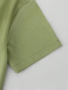 VENTUSAIL Men's Jacquard Green Short Sleeve Shirt - Green - View 6