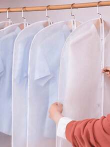 1-5pcs Clothes Garment Cover Bags, Semi-Transparent Suit Cover Protectors, Storage Dust Bags - White - View 4