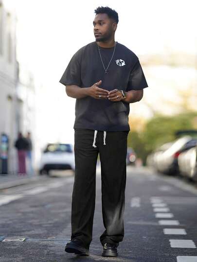 Heavens Edit 男士灯芯绒直筒裤，舒适休闲宽松，纯色，百搭，春秋