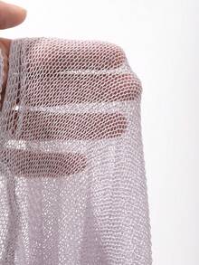 DAZY Cárdigan casual de mujer de unicolor con nudo delantero - Púrpura malva - Ver 10