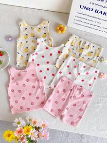Cozy Pixies Conjunto informal de 3 piezas sin mangas para bebé niña, ajuste ceñido - Multicolor - Ver 2