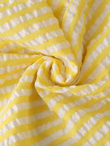 Resyla New Arrival Loose Fit Blue Striped Hooded Plus Size Sun Protection Shirt Fall - Yellow - View 6