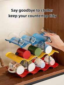 Joivida Wave Shape Color Block Multi Tier Cup Organizer Countertop Mug Holder For Kitchen Coffee Bar Home Decor Scandinavian Style Christmas Holiday Gift Ideas Must Haves - 3rd floor - View 6