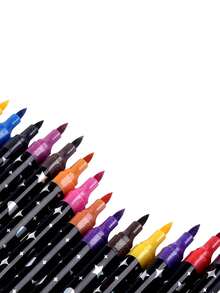 A Set Of 36/48/60 Glitter Pens, Shiny Soft-Tip Drawing Pens, Water-Based Ink Glitter Chalks, Metallic Glitter Chalks, And Exquisite Single-Tip Multi-Color DIY Brushes, Suitable For Graffiti, Painting Art, Glitter Art Handicrafts, Notebooks, Gifts, - Multicolor - View 5
