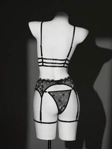 5pcs/Set Lace Wireless Sexy Lingerie Set For Women - Multicolor - View 2
