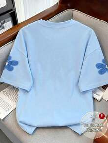 SHEIN 女童碎花圆领T恤 - 彩色 - 查看 2