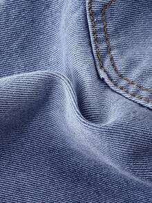 Bubblio Quần short denim rách rộng màu xanh dương dành cho bé trai - Rửa trung bình - Xem 10
