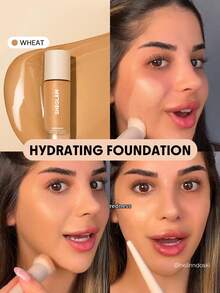 SHEGLAM Base De Maquillaje Hidratante Skinfinite-Wheat Flawless Dewy Foundation Cobertura Hidratante Corrector De Poros Invisible Sin Poros No Grasoso Base De Maquillaje LíQuida Suave Y Ligera Base De Maquillaje Para Navidad Y Marca Belleza Maquillaje Maquullaje CosméTica Para Mujeres NiñAs Perfecto Para Invierno Primavera Verano Ideal Para Y2K Elegante Moda Adecuado Para CumpleañOs DíA De La Madre Regalo Fiesta Listo Mejor Color - Wheat - Ver 1