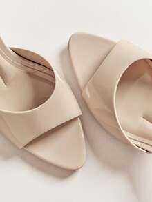 Hauture Women Minimalist Sexy Pointy Toe Stiletto Heel Sandals - Beige - View 5
