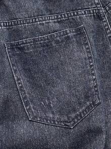 Street Life Quần jeans ống đứng xếp ly in kỹ thuật số dành cho nam - Màu xanh lam - Xem 5