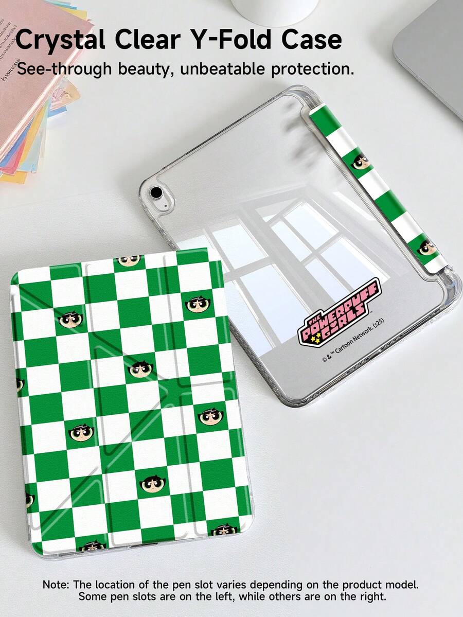 THE POWERPUFF GIRLS X SHEIN 可爱卡通保护套,兼容 iPad (A16) 11 英寸第 11 代(2025 年款)、第 10 代、iPad Pro 2020 11 英寸、第 7/8/9 代、Galaxy Tab S6 Lite 10.4 英寸,高端质感,支持 3+Y 折叠,具备自动唤醒/睡眠功能和内置笔槽,防震时尚。 - 彩色 - 查看 1
