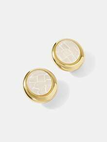 MOTF PREMIUM Bông tai mạ vàng 18K, chất liệu kim loại Fritillary, kiểu dáng sang trọng, cá nhân hóa, thích hợp cho những dịp đặc biệt. - Bông tai mẹ vàng - Xem 2