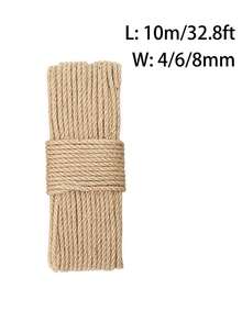 1pcs 10m Natural Sisal Rope, Heavy Duty Thick Twine ,Premium Quality Jute Rope ,For Cat Scratcher Post Tree, Garden, Binding, Crafts Packing Material, Home Decorating - Multicolor - View 11
