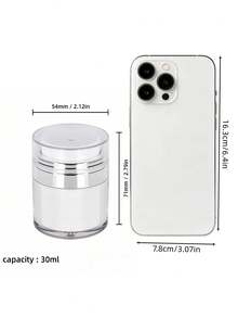 1 个真空泵罐，15ml/30ml/50ml100ml 泵分配器，真空化妆品霜分配瓶，便携式按压泵瓶，用于乳液面部身体护手霜防晒霜，卫生清洁，旅行分配瓶圣诞节节日礼物 - 白色 - 查看 11