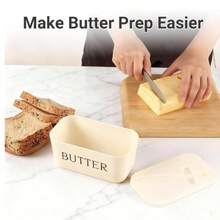Butter Box With Knife And Lid, Large Capacity, Home Use, Butter Storage Box, Storage Container - Multicolor - View 3