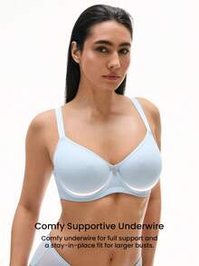 Dream Curve Air Full Coverage Airy Breathable Sheer Blue Mesh Spacer Cup Women Bra - Baby Blue - View 2