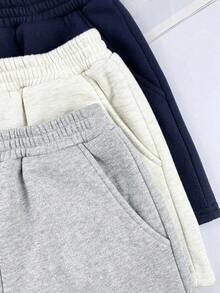 SHEIN 3 st. enfärgade stickade shorts för tweenflickor/tweenflickor - Multifärgad - Visa 4