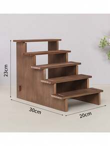 Wooden Storage Racks, Toy Display Stands, Desk Display Stands, Multi-Tier Model Display Stands And Solid Wood Shelving Units – Ideal For Women's Organisation, Travel Essentials And Back-To-School Dormitory Storage. - Coffee Brown - View 11