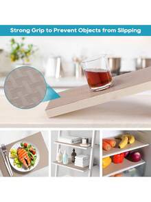 1 rollo de 30 cm x 100 cm de revestimiento de estantes de EVA beige no adhesivo, a prueba de agua y aceite, para gabinetes de cocina, refrigeradores, cajones, armarios, forros de refrigeradores, protector de estantes de cocina resistente y reutilizable - Caqui - Ver 4