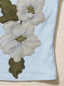 Glimmora Top tubo casual de playa con aplicaciones para mujer - Azul menta - Ver 3