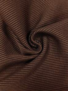 SHEIN PariChic Women's Summer Casual Commuting Minimalist Solid Color Ribbed Knit Notch Neck Cropped Tank Brown Top - Brown - View 5