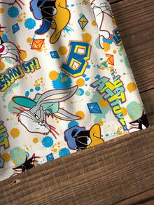 LOONEY TUNES X SHEIN 男童卡通印花T恤套装 - 白色 - 查看 3