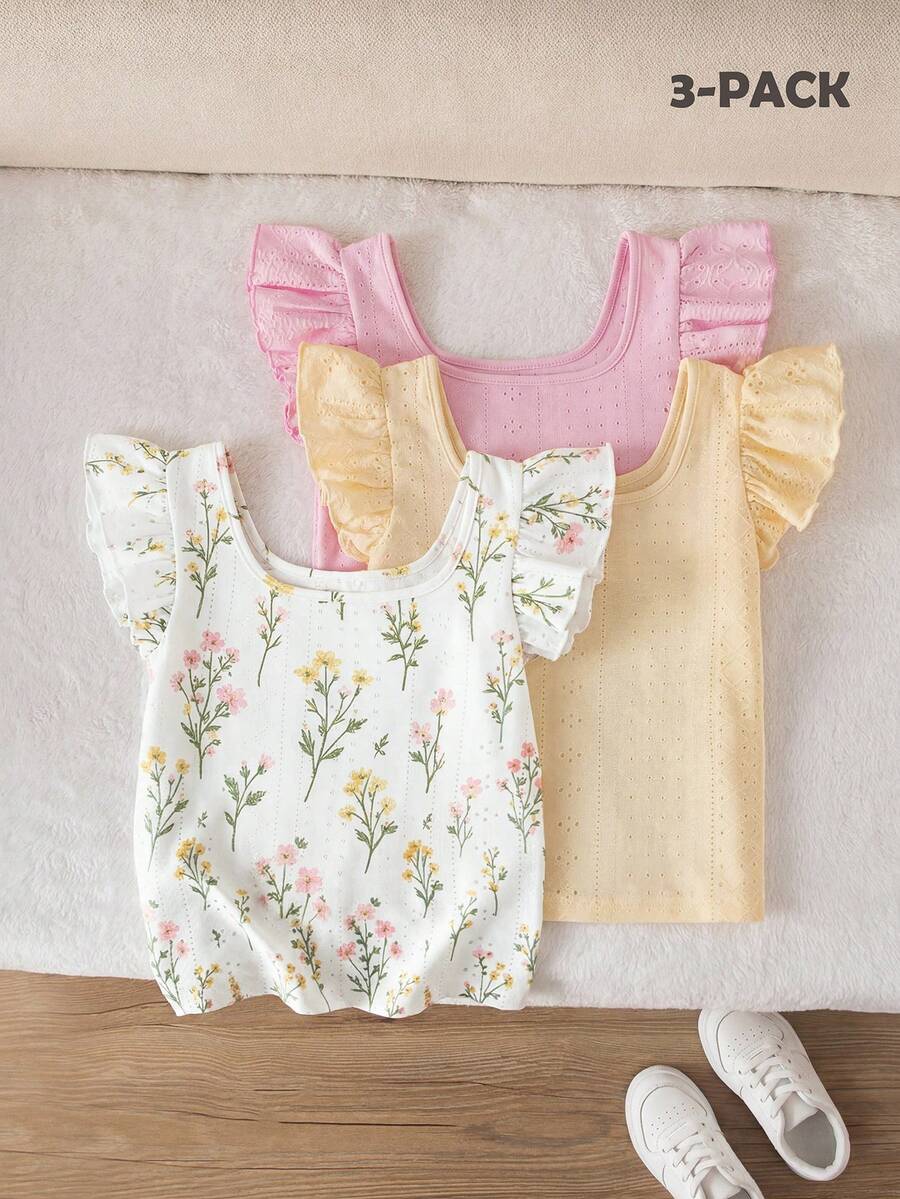 Bộ 3 áo croptop không tay ôm sát cho bé gái, áo hai dây mặc hàng ngày thoải mái cho tuổi teen, mùa hè. - Nhiều màu - Xem 1