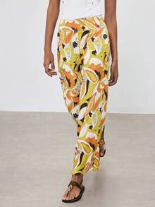 Maija 女士全印花休闲百搭阔腿裤，适合日常穿着 - 彩色 - 查看 5