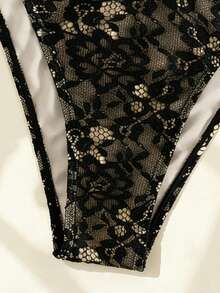 Swim SXY 2026 Nouveau Bikini en Dentelle Sexy Grandes Tailles 2 Pièces, Maillot de Bain d'Été, à la mode Européenne et Américaine - Noir - Voir 6