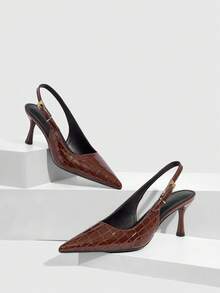 CUCCOO SZL Women's Fashion Versatile Elegant Pointed Toe Pumps - Rust Brown - View 2