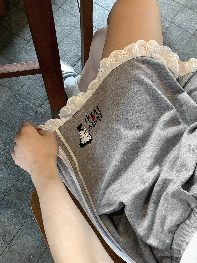 Women's Casual Contrast Color Printed Shorts