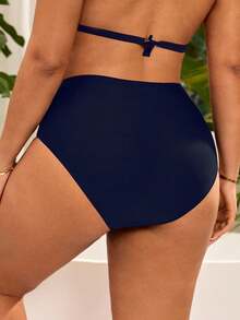 Swim Basics Bottom de traje de baño de talla grande de unicolor - Azul Marino - Ver 2