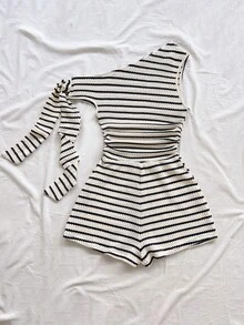 SHEIN WYWH Sexy Spaghetti Strap Tie Waist Romper In Light Yellow, Suitable For Vacation, Party, Music Festival, Boho, Holiday Date, Afternoon Tea,Summer Outfit For Women , Festival Outfits, Graduation,Vacation Outfits Women,Work Outfits For Women , Beach Outfit For Women - Multicolor - View 2