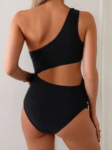 Swim Vcay Solid Color Maternity One-Piece Swimsuit, Sexy Backless Sleeveless For Vacation For Summer - Black - View 2