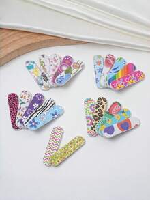50 PCS Mixed Color Manicure Tools, Colorful Leopard Print 7-Sided Polishing Nail Files, Nail Edge Files, Sanding Shaping Polishing Strips, Suitable For Beginners And Nail Salons. - Multicolor - View 5