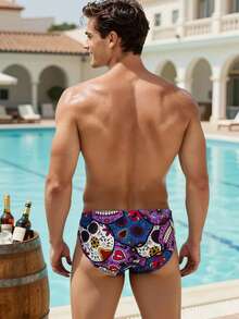Manfinity Swimmode Men's All-Over Print Summer Fashion Beach Swim Trunks - Multicolor - View 2