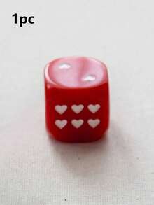 Joivida 1个/2个/4个，2.5厘米心形骰子，心形点数，游戏道具，麻将骰子，桌面游戏，适用于夜总会、酒吧、饮酒、派对道具、骰子道具，适合作为新年礼物、情人节礼物、派对用品、游戏道具等。可用于节日、生日、婚礼、场景装饰、派对用品等场合。 - 彩色 - 查看 10