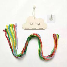 Cute Cloud Twisted Rope Hairpin Storage Rack - Home Decorative Simple Storage Hanging Frame For Hair Clips - Hanging Rope Storage - Multicolor - View 3
